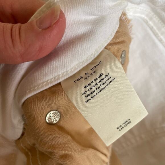Rag & Bone Premium Denim High Rise Ankle Skinny Jeans Minimalist White Size 26 - Picture 11 of 15